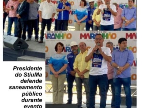 SINDICATO FAZ CRTICAS  DIRETORIA DA CAEMA E AO GOVERNO DO ESTADO EM  CERIMNIA NO SACAVM